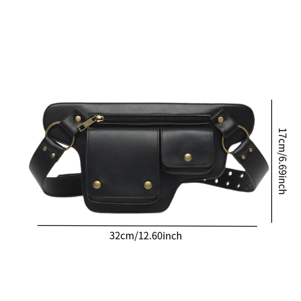 Fanny Pack Phone Bag Wallet Men Women Storage Pouch Waist Bag Waist Pack PU Leather for Workout Hiking Camping Traveling Walking