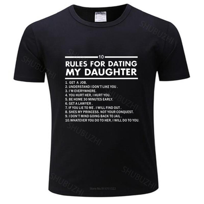 Mens Short Sleeve T Shirt 10 Rules For Dating My Daughter T-Shirt - Funny Fathers Day Dad Gift Fashion Tee-shirt Male