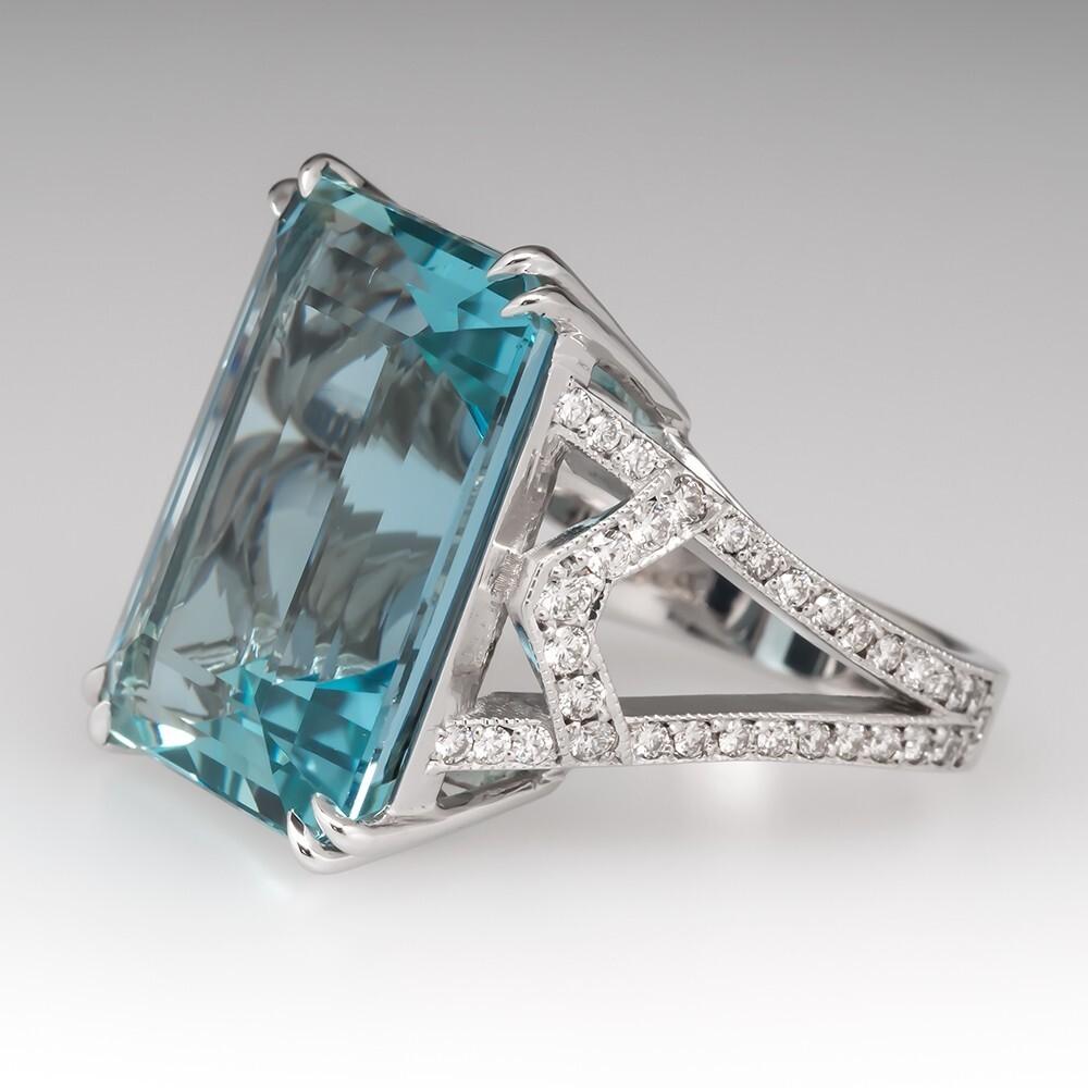 WOSIKATE Exaggerated Princess Square Blue Topaz Engagement Ring For Women Fashion Jewellery CopperPlated Finger Ring