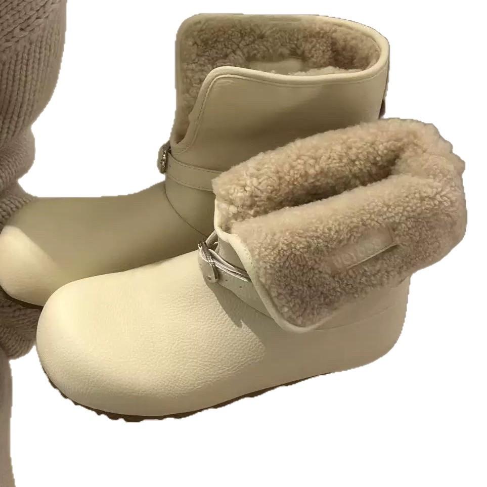 Mllkki Lamb Wool One-pedal Non-slip Women's Winter New Warm Casual Versatile Snow Boots