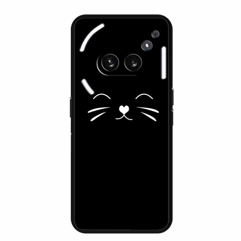 Nothing Phone 2A Luminous Hole TPU Soft Black Case with Simple Line Design
