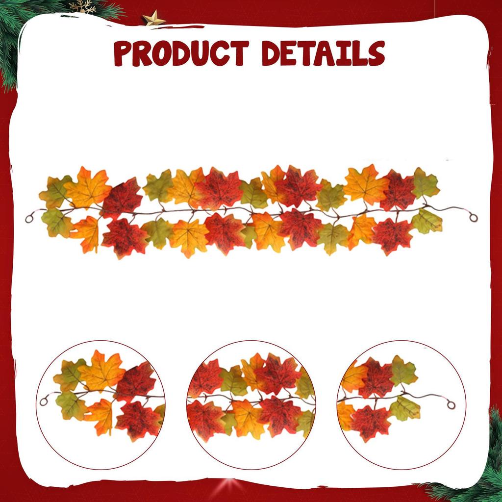 Fall Leaf Garland Autumn Festival Christmas Realistic Artificial Indoor Ornament