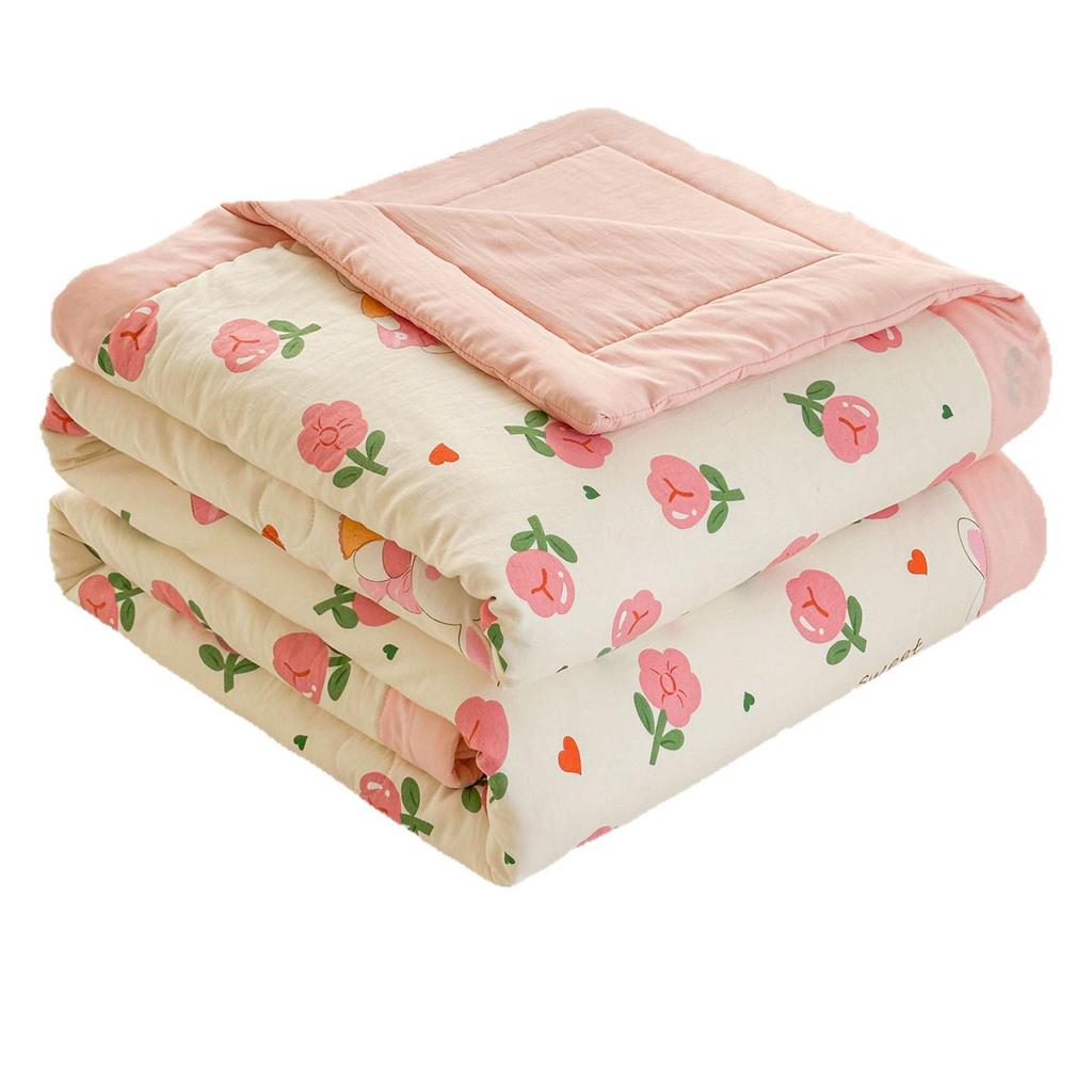 Washable Xinjiang Cotton Summer Quilt for Dormitory - Lightweight, Air Conditioning, Single Size