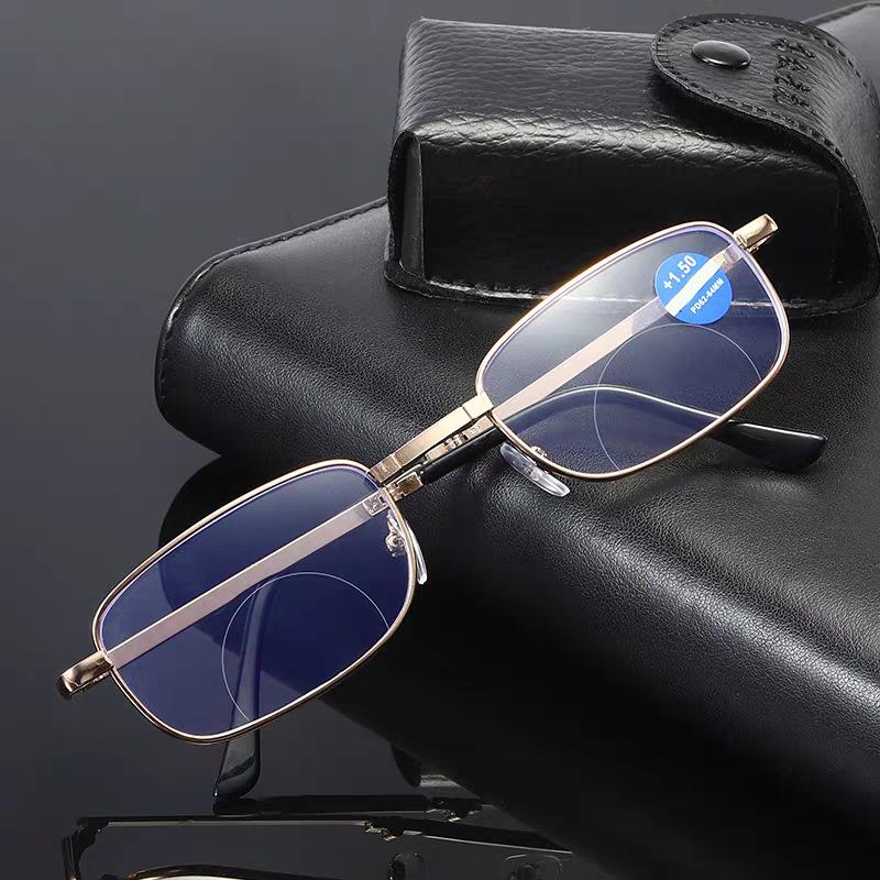 Latest Reading Eyeglasses Durable For Male And Female Folding Portable Blue Lightweight Metal Reading Eyeglasses Durable 301