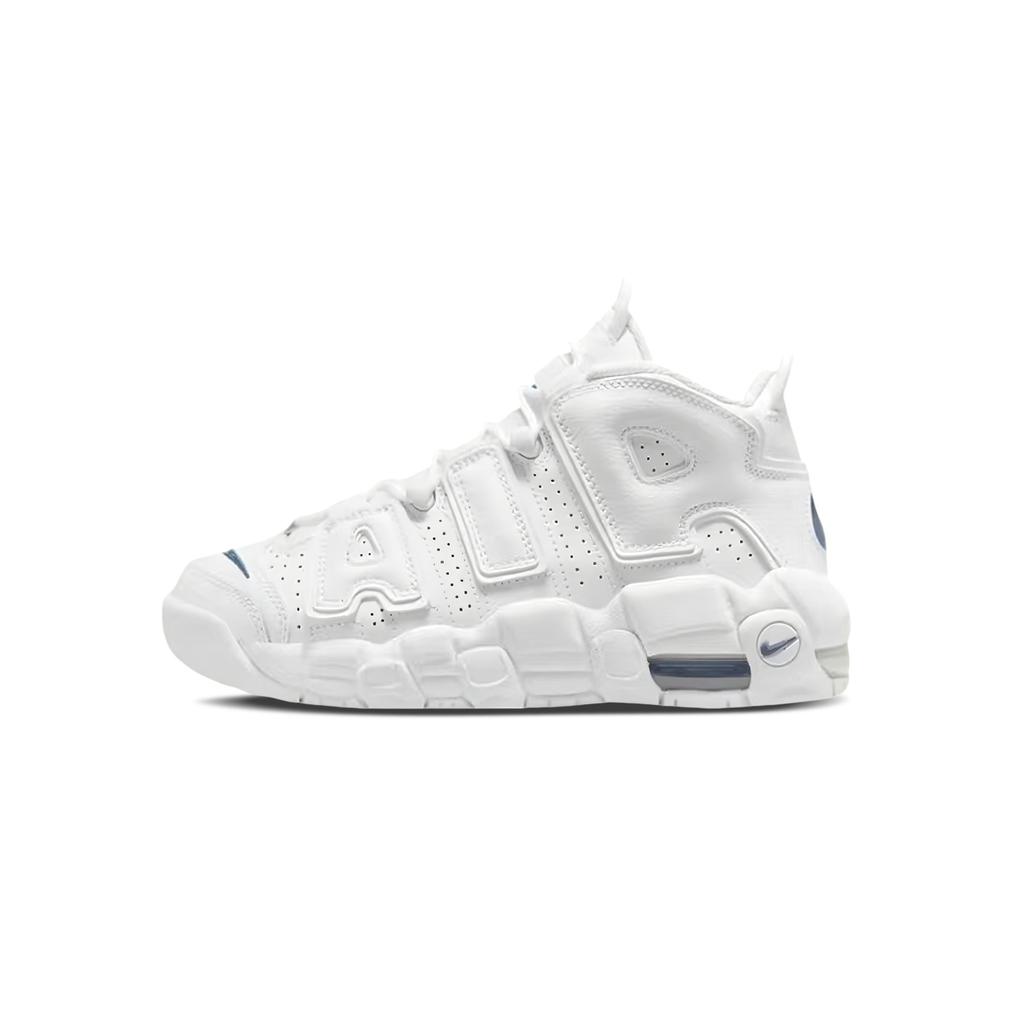 Nike Air More Uptempo Pink Cherry Blossom Ice Blue Air Cushioning Abrasion Resistant Mid top Basketball Shoes Women's DH9719-100(Team1868- )