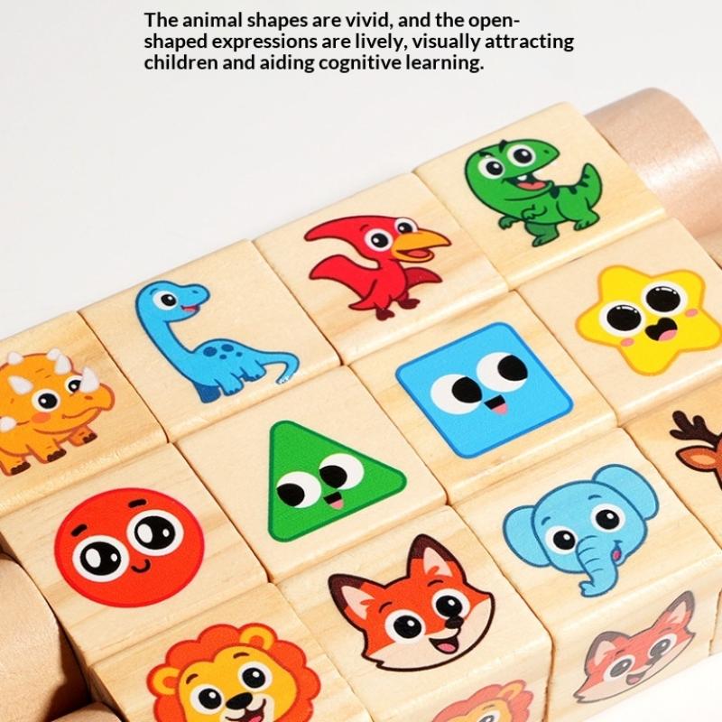 Cartoon Pattern Rotating Matching Building Blocks Children'S Educational Early Puzzle Learning Game