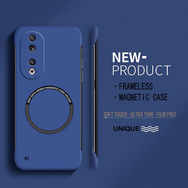 

Ультратонкий жесткий магнитный чехол для телефона Magsafe Huawei Honor 100 90 80 70 60 50 Pro SE X9A, матовый цвет, сплошной чехол for Honor X9A темно-синий