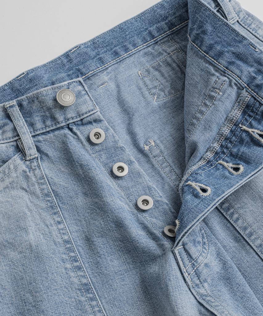 Bihebieo Distressed M35 Trousers Indigo Bleached