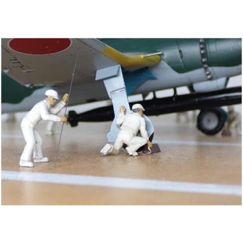 Beaver Corporation 1/72 Scale Japanese Navy Maintenance Crew Figures, 22 Figures, 3D Printer Kit, BELF7202, Pre-Molded Color