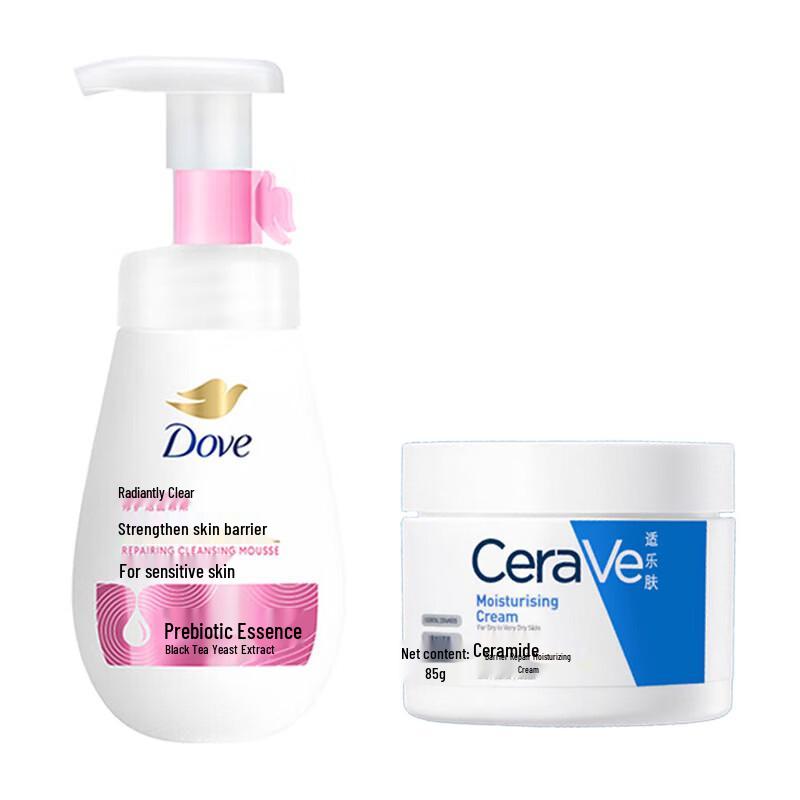 CeraVe Moisturizing Cream & Dove Facial Cleansing Foam Bundle