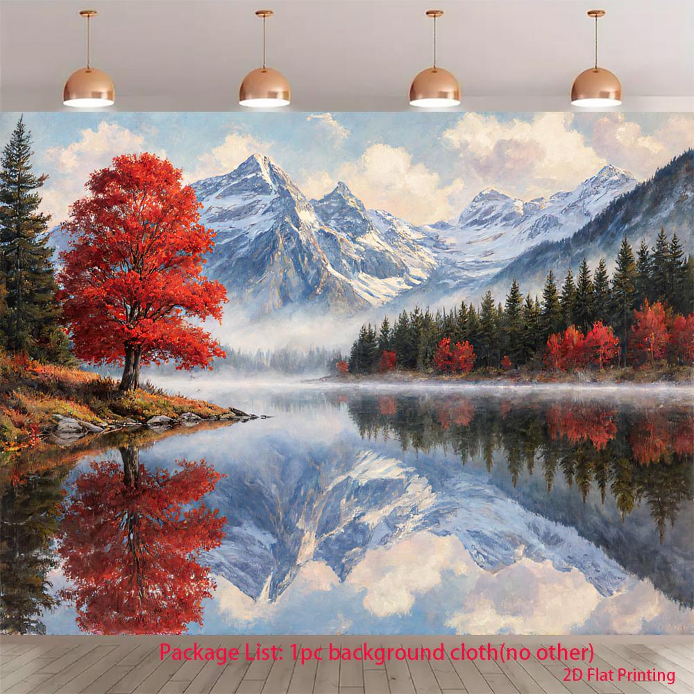 2D Plane, 1 Piece of Synthetic Scene Background Fabric for Autumn and Winter Seasons, Suitable for Birthdays and Festivals