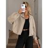 TIFICY Women's Fashion Casual Solid Color Print Fall Winter Long Sleeve High Neck Jackets & Coats