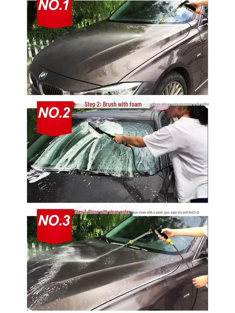 Portable High-Pressure Car Wash Machine: Double Pump Self-Priming Water Gun for Household Use
