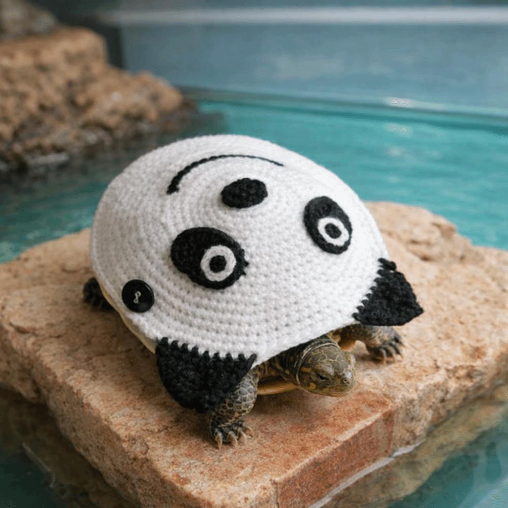 Cute Warm Turtle Sweater Cartoon Adjustable Knitted Pet Clothes Panda Shape Decorative Pet Tortoise Clothes Daily Dress Up