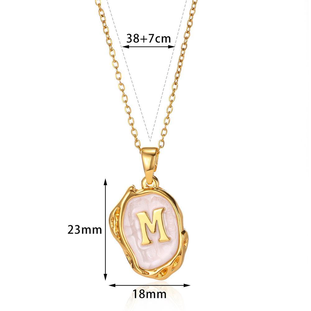 26 Letter Irregular Pendant Ladies 18K Gold-plated Letter Necklace Dating Birthday Gift