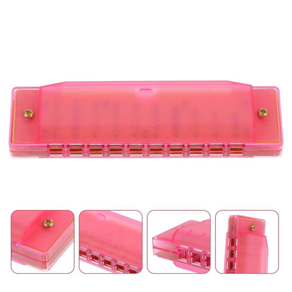 Bright Color 10 Hole Harmonica Translucent Mouth Organ Diatonic Harmonica  Young Learners