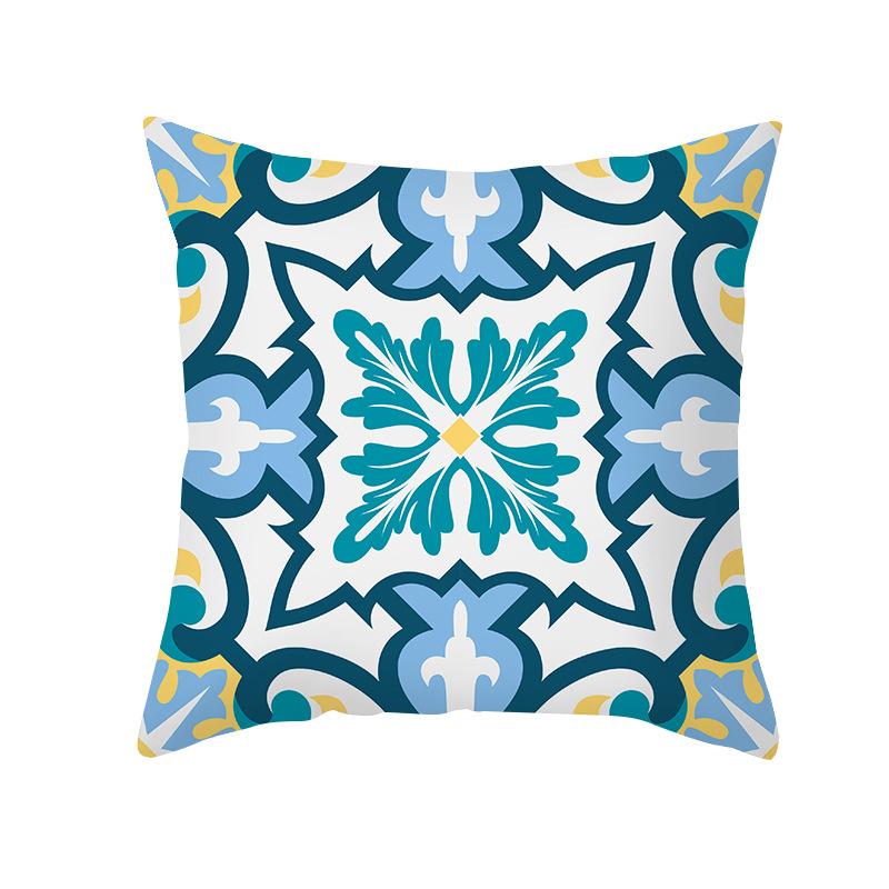 Colorful Geometric Pattern Series Peach Skin Pillowcase Simple Sofa Office Cushion Pillowcase