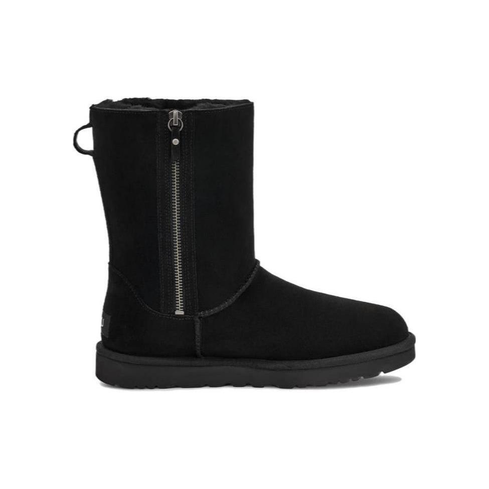 (WMNS) UGG Classic Short Zip 'Black' Women's 1153490-BLK