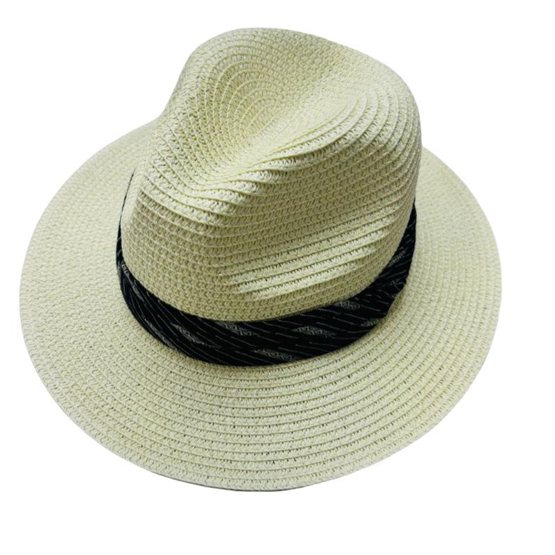 New summer straw hat sun hat travel beach sun protection hat wide brim panama hat top hat men and women couple hat
