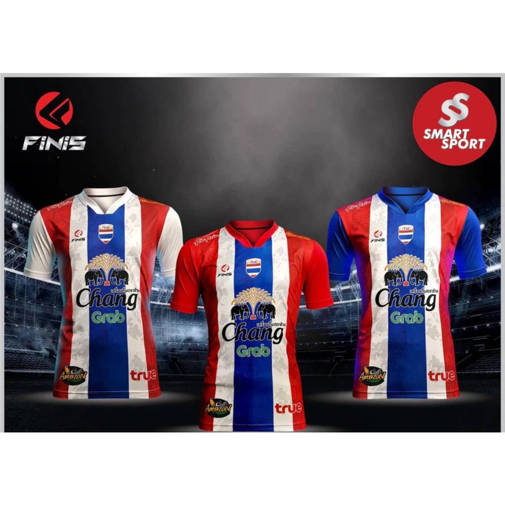 Thailand FOOTBALL SOCCER NATION TEAM JERSEY SHIRT HOME FAN Print V Neck Unisex Men Women Quick Dry Short Sleeve Uniform Elephant Logo Sport