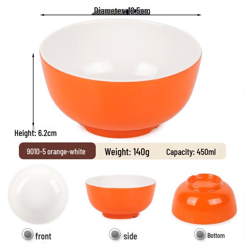 

10-Pack Two-Tone Melamine Rice Bowls