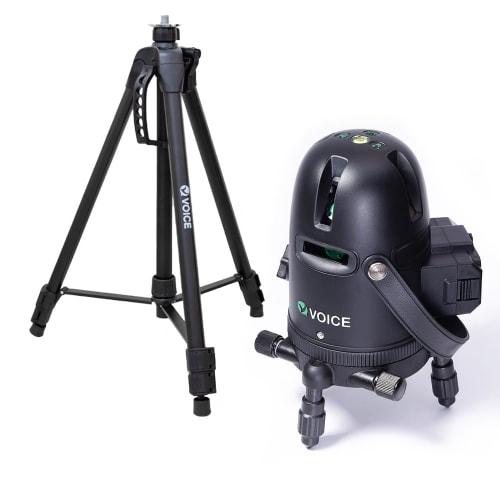 VOICE Laser Level, 3-Line Green Laser, Model-G3, Tripod Set, Large Square Line Projection Model, Remote Control Via App, Touch Switch