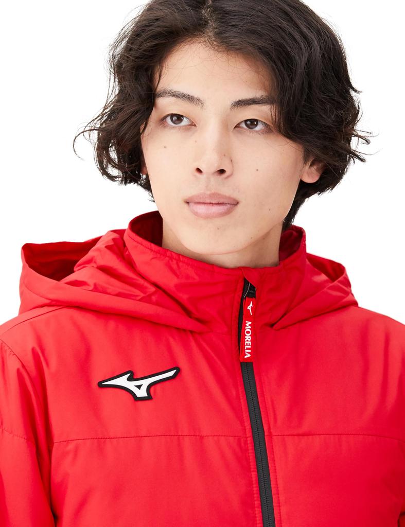 MORELIA Football Wear Padded Warmer Chinese Size S Jacket, Insulated, Water-Repellent, P2MEA501, Red,