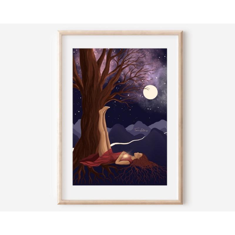 

Богемный Стиль Луна Джунгли Фея Женское Искусство Танец Йога Дух Иллюстрация Постер Холст Картины Настенное Искусство Картинки Домашний Декор 21cm×30cm NoFrame