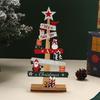 Christmas Sign Tabletop Decorations Tree Shaped Wooden Santa Snowman Gift Boxes Table Decor for Farmhouse Tiered Tray Desk Mantel Shelf