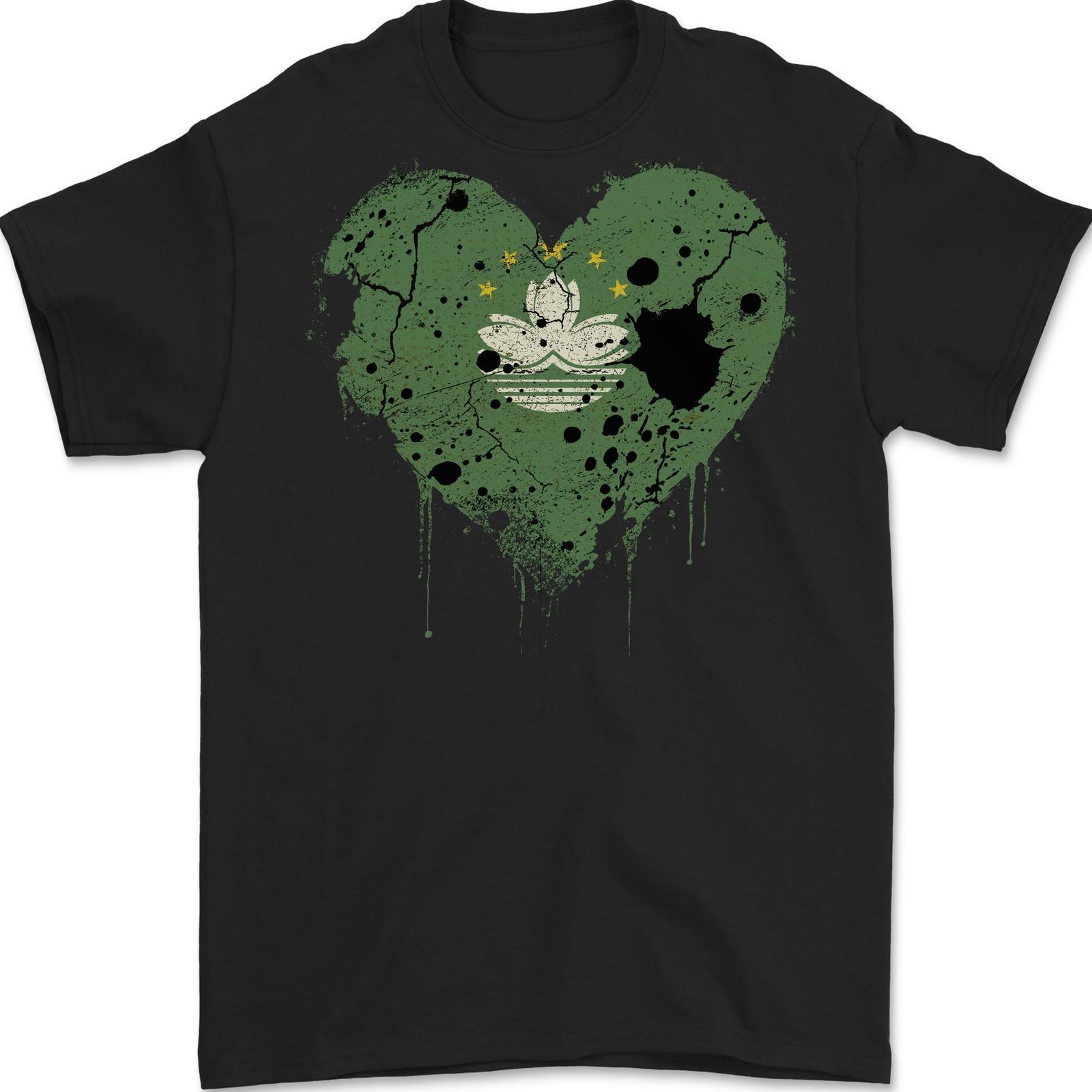 Love Flag Macau Football Mens T-Shirt 100% Cotton S