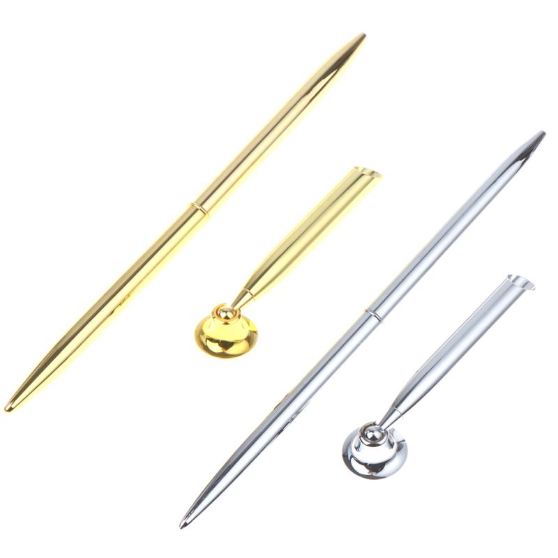 Retro Metal Ballpoint Pen Set With Heavy Duty Base Stand Long Lasting Ink for Office Wedding Signature Business Events