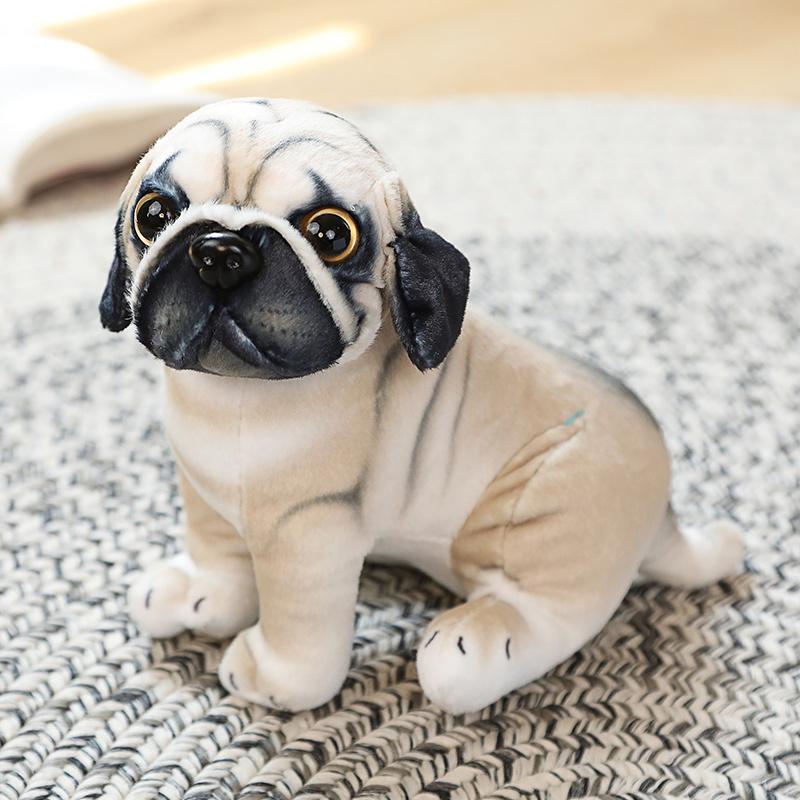 18cm Niedliche Hunde-Puppe Dalmatiner Bulldogge Beagle Chihuahua Shar Pei Sitzende Kuscheltiere Kleine Hunde Plüschtier Geschenk 18cm black