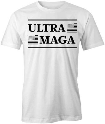 ULTRA MAGA FLAG TShirt Tee Short-Sleeved Cotton S1WSA952 TRUMP POLITICAL BIDEN