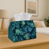 1pc Tissue Box Holder | Seamless Pattern Of Vibrant Green And Blue Monstera Leaves - Multifunctional Napkin Dispenser For Home, Party, Car Decor - Dec