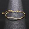 CAOSHI Delicate Adjustable Bracelet for Women Two Color Available Cubic Zirconia Daily Wearable Jewelry Shiny Party Accessories
