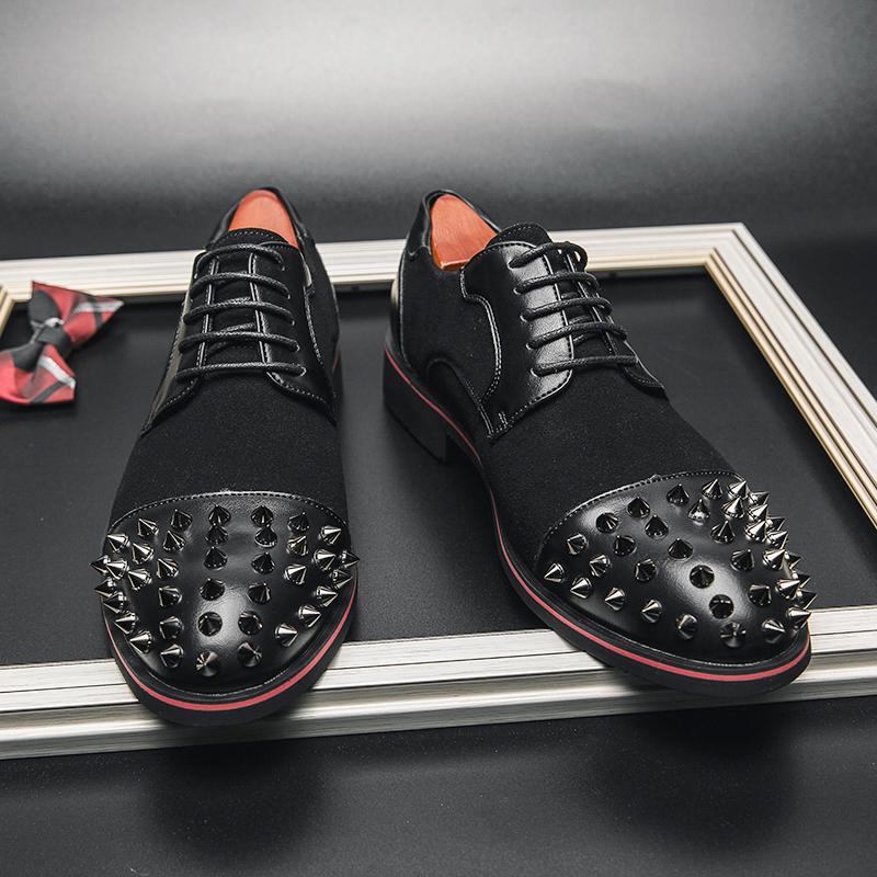 New In Rivet Leather Designer Mens Office Party Business Mens Luxury Italian Brand Dress Casual Wedding Male Loafers Men Shoes