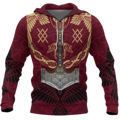 Hoodie Men 3D Print New Viking Mythology Vintage Style Tops Oversized Casual Long Sleeve Pullover Clothes Clothing Spring Autumn