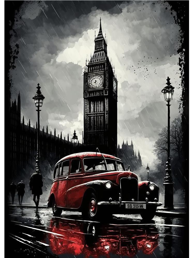 

Аннотация Лондон Париж Автобус Автомобиль Эйфелева Башня Плакат Холст Картина Уличное Искусство Настенная Картина Для Гостиной Украшения Дома 21x30cm No Frame