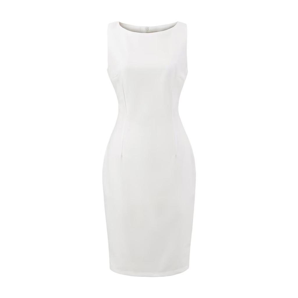Sexy Pure Desire Summer Workplace Siren Style Sleeveless Dress Women Close Waist and Look Thin Wear a Suit Skirt Split-ended Long Dress