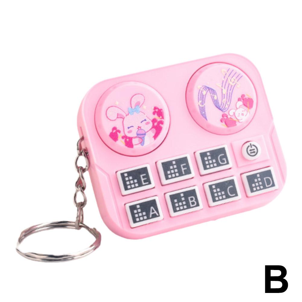 Mini DJ Machine Music Toys Keychain Musical Instrument Sound Button Toy Games Children Educational Toy Bag Pendant Keychain