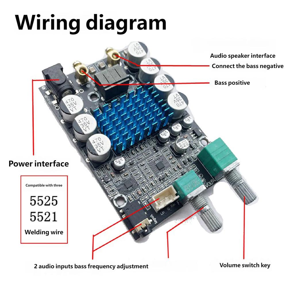 12V-24V Wide Voltages Ranges Mono Subwoofer Digital Amplifier Module For Easy Installation And Stable Performances