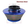 New 76MM Iron Stainless Steel Sports High Power Flow Cold Air Filter Universal Car Cone Air Intake Filter Induction Kit OFI073