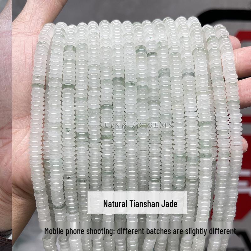 8/10mm Natural Tianshan Jade Old Shape Beads - Ice Jade Stone Apple Beads for DIY Jewelry