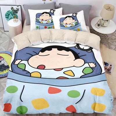 Juego de Ropa de Cama de Dibujos Animados Crayon-Shin-chan Estampado de Anime Funda Nórdica Funda de Almohada 2/3 piezas Funda de Edredón para Adolescentes y Adultos