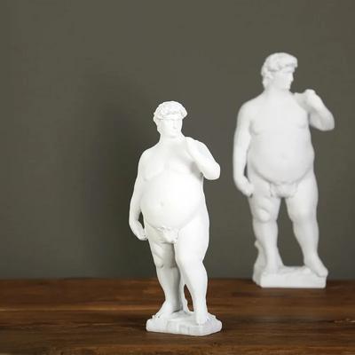 Creatieve Dikke David Portret Sculptuur Hars Ambacht Menselijk Lichaam Abstract Beeld Thuisdecoratie Desktop Ornamenten Tuinkunst Decoratie