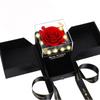 Ewiges Rosen-Geschenkset, Schmuckschatulle mit Acryl-Schublade, Geschenk zum Valentinstag oder Geburtstag, Elegante Schmuck-Verpackungsschachtel