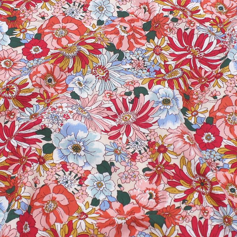 145x50cm Poplin Pastoral Floral Fabric DIY Children's Wear Cloth Make Bedding Quilt Decoration Home Tablecloth Sewing Cloth