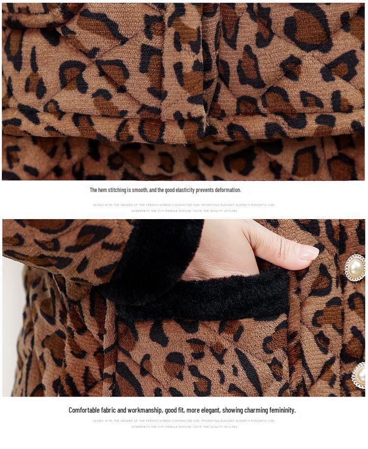 Stylish Winter Velvet-Trimmed Cotton Jacket & Pants Set for Middle-Aged and Elderly: Warm, Loose-Fit Two-Piece Suit