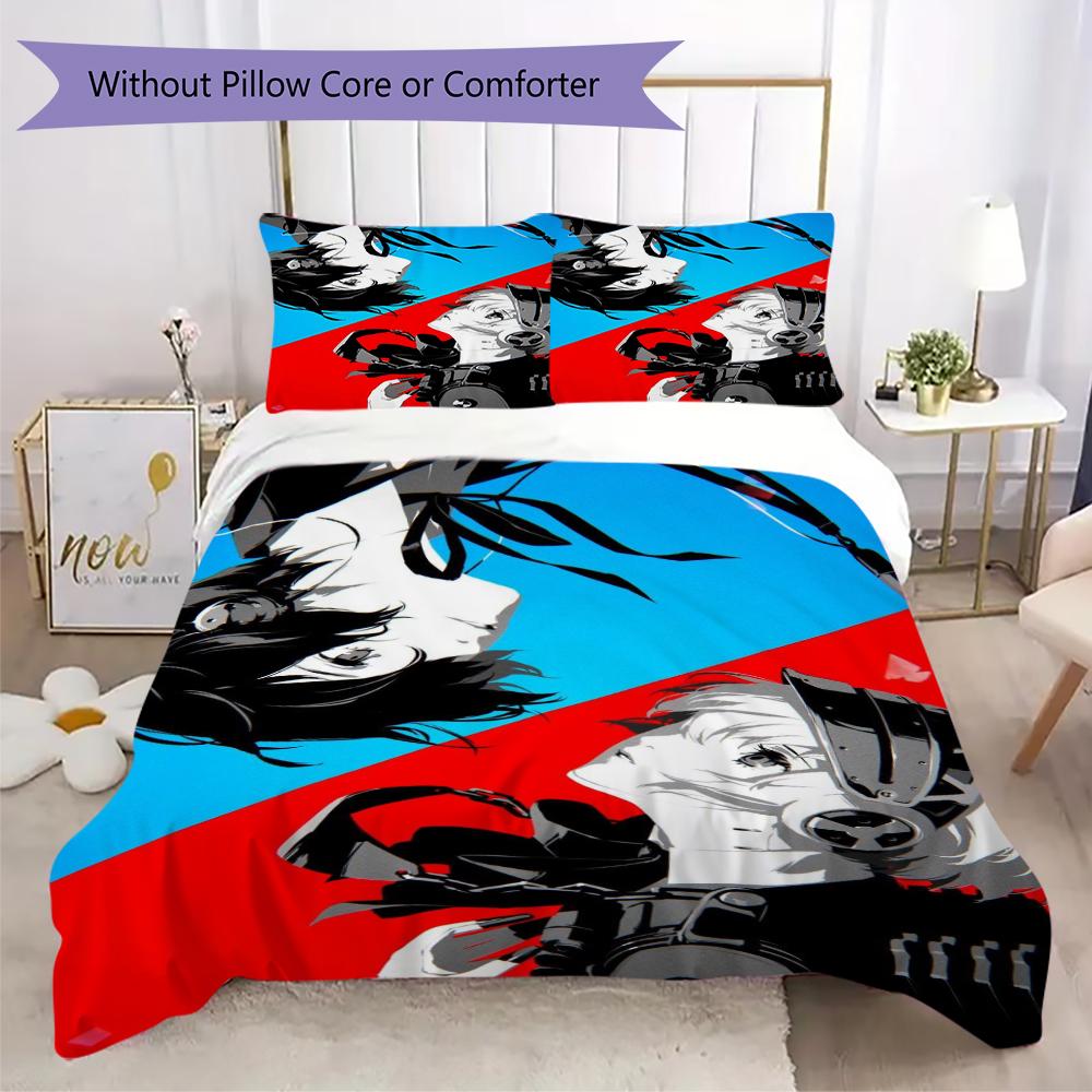 Persona Pattern Bedding uilt Set uilt Cover Pillowcase Home Decoration Birthday Gift (1 * duvet cover + 2 * pillowcase without core)106