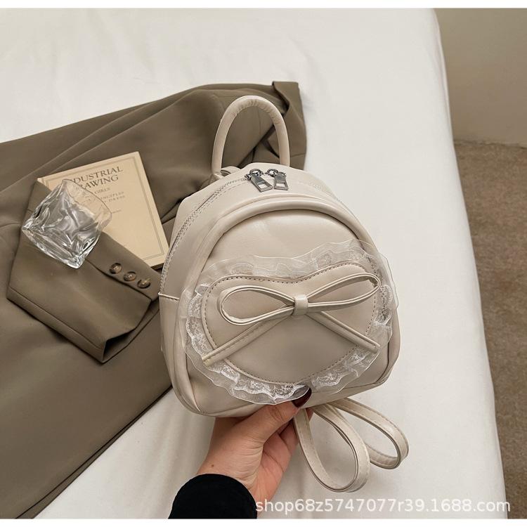 Fashion New Bow Korean Lace Love Sweet Bag 2025 Student Large Capacity Handbag Backpack